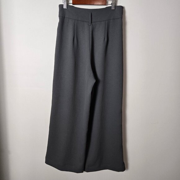 Aritzia Wilfred Size 2 Wide Leg Elastic Waist Pull-On Ankle Pants Green High-Wa - Picture 5 of 10